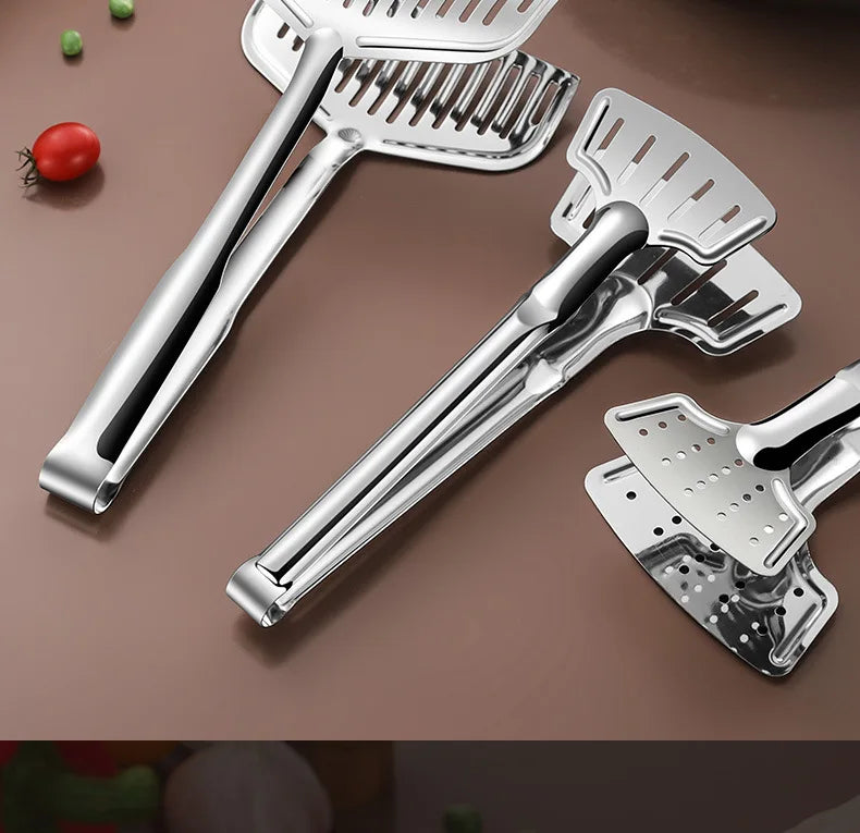 Stainless steel household barbecue tongs food tongs fried fish grilled fish tongs steak frying tongs kitchen tools