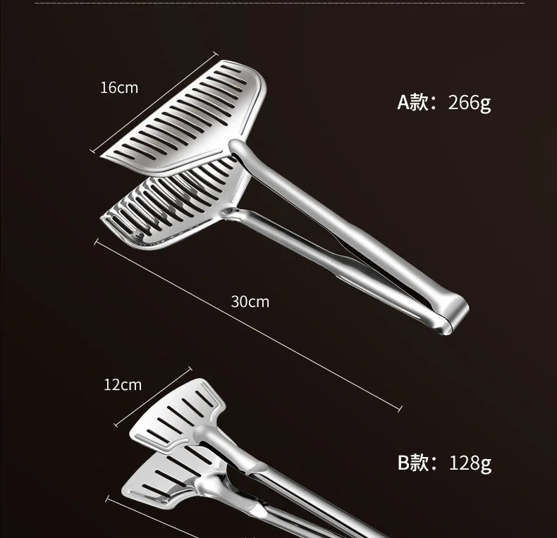 Stainless steel household barbecue tongs food tongs fried fish grilled fish tongs steak frying tongs kitchen tools