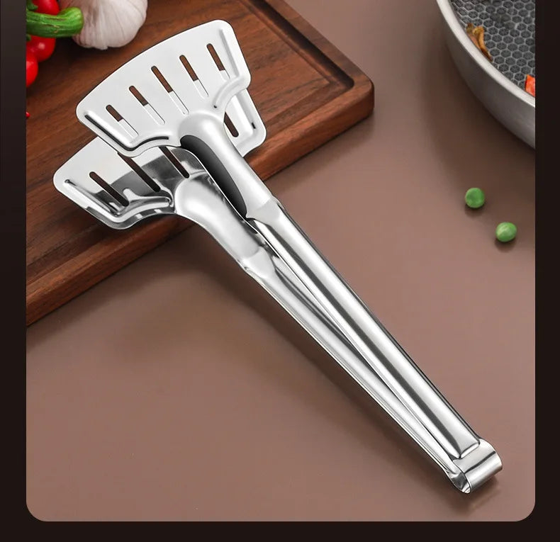 Stainless steel household barbecue tongs food tongs fried fish grilled fish tongs steak frying tongs kitchen tools