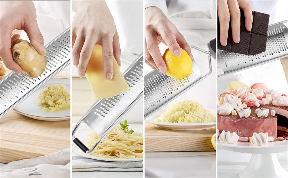 1pc Stainless Steel Wire Grater Plastic Anti Slip Handle Cheese Grater Garlic Fruit Grater Chocolate Lemon Grater Kitchen Gadget