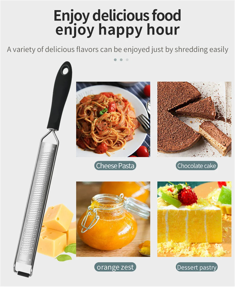 1pc Stainless Steel Wire Grater Plastic Anti Slip Handle Cheese Grater Garlic Fruit Grater Chocolate Lemon Grater Kitchen Gadget