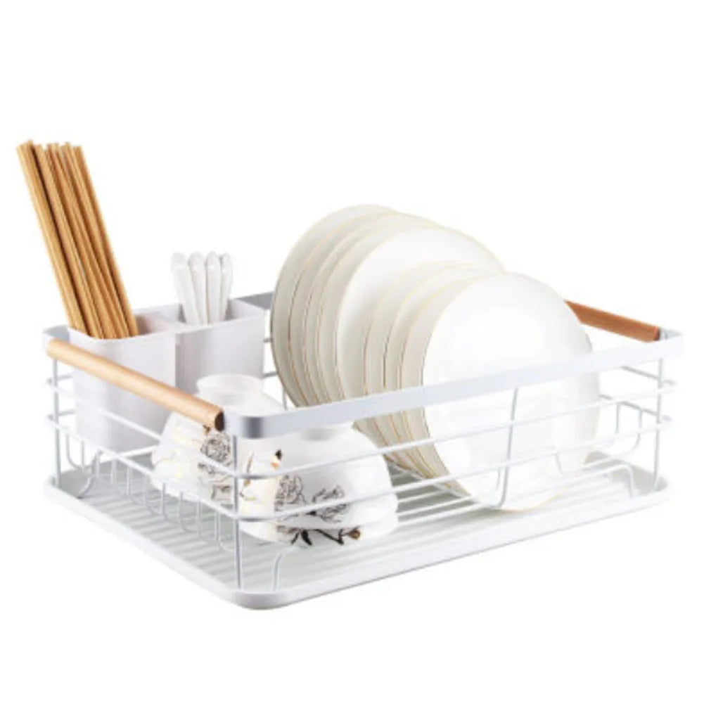 【Lifeideas】White Iron Dish Drainer dish draining rack Kitchen countertop storage rack