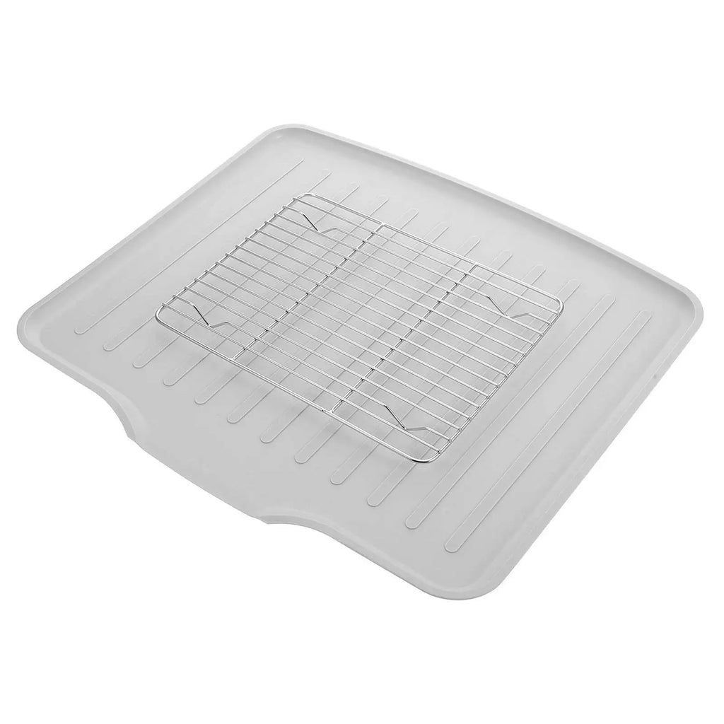 Dish Draining Board Stainless Steel Kitchen Sink Organizer For Dishes Spices Utensils Countertop Space Saving Rack