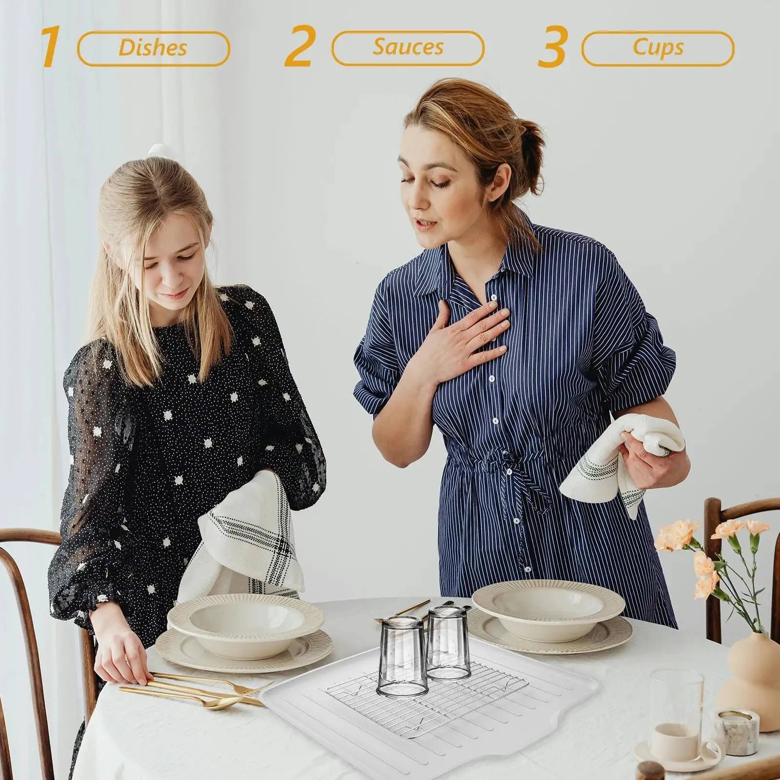 Dish Draining Board Stainless Steel Kitchen Sink Organizer For Dishes Spices Utensils Countertop Space Saving Rack