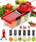 Fruit Vegetable Chopper Slicer Julienne Cutter Peeler Grater 6in1 Mandoline Tool