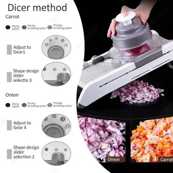 Manual Slicer 18 Type Adjustable Mandoline Cutter Multifunctional Vegetable Grater Stainless Steel Julienner Gadget Kitchen Tool