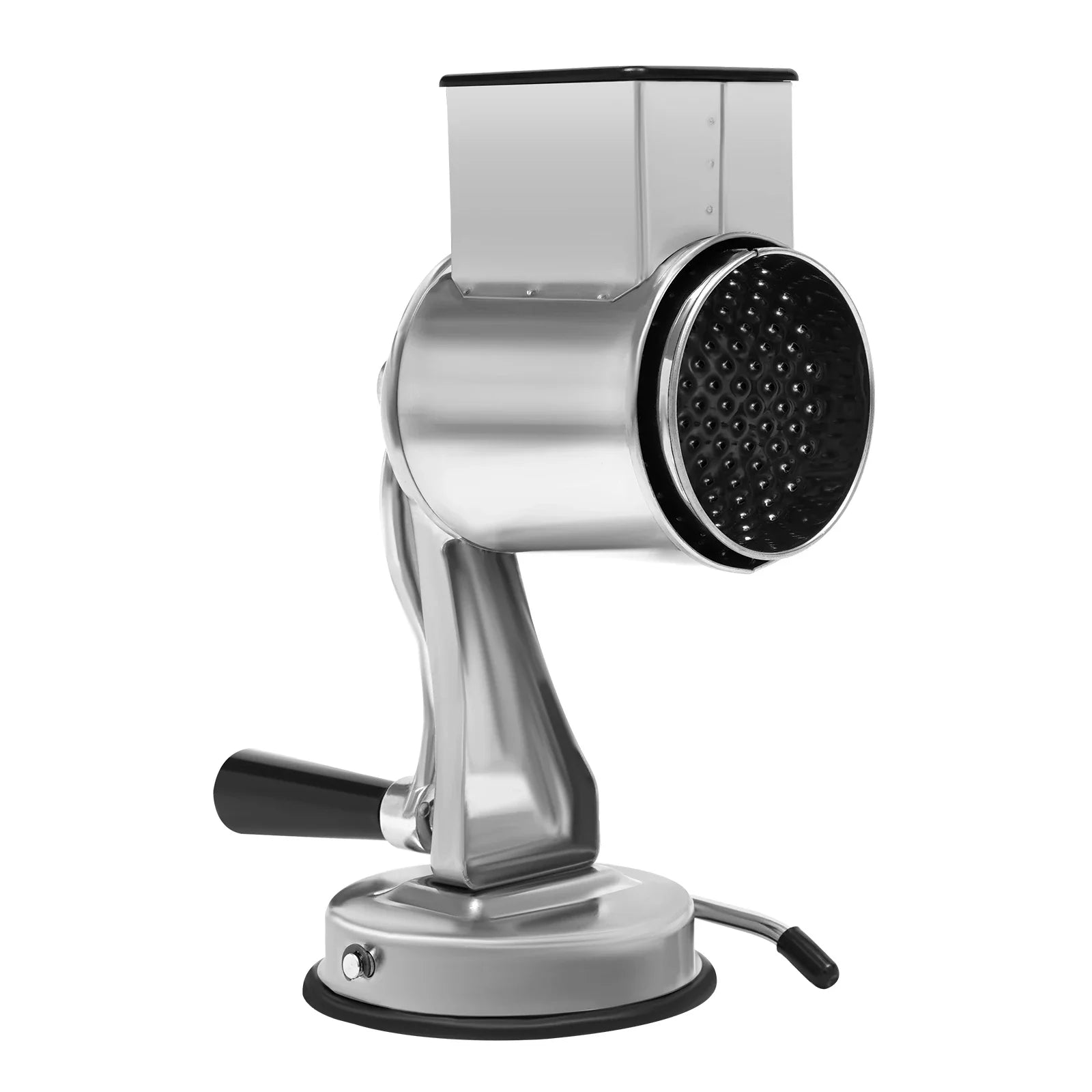 430 Stainless Steel Rotary Grater Manual Veggie Chopper 5 Sharp Blades Suction Cup Base Cutting for Variety Fruits Vegetables