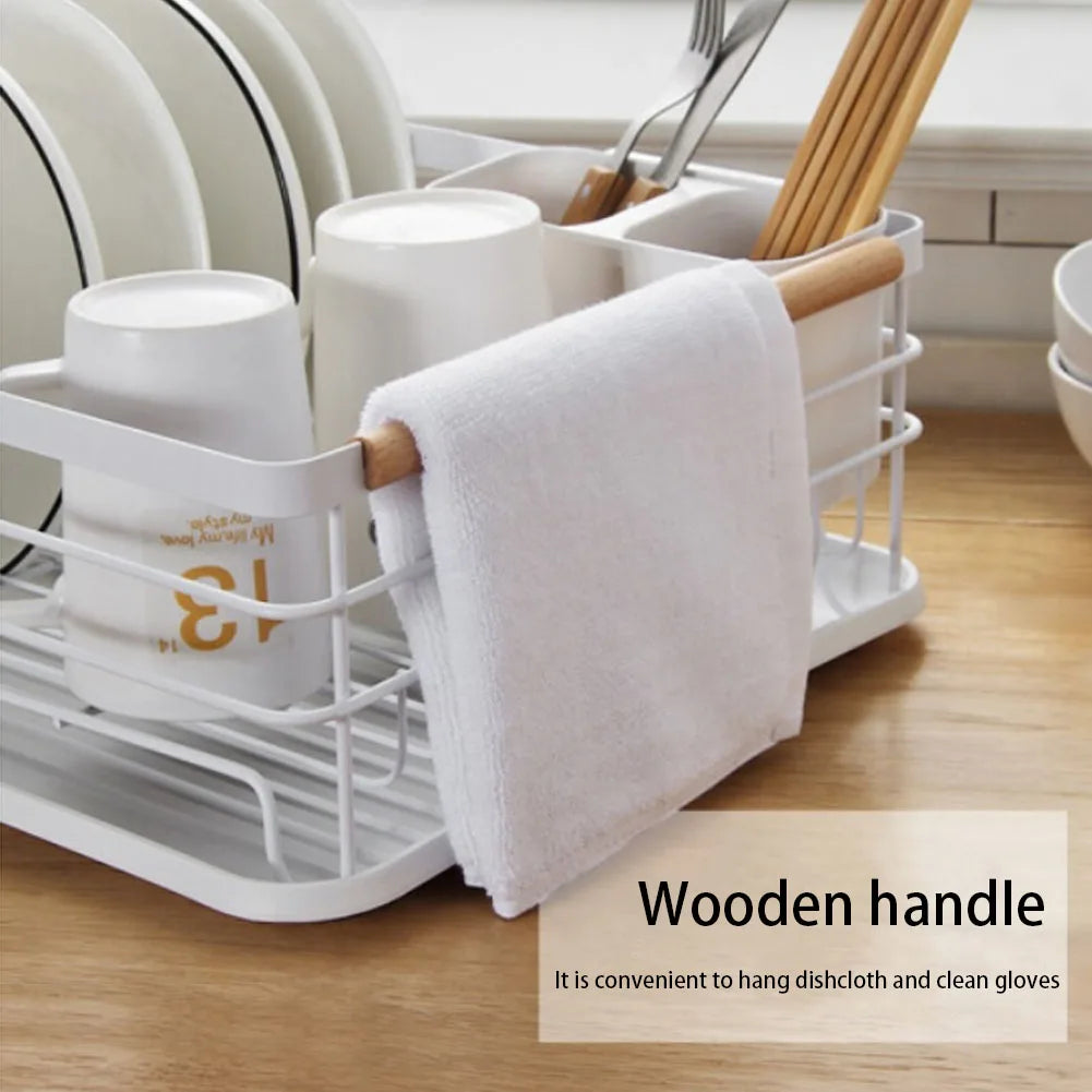 【Lifeideas】White Iron Dish Drainer dish draining rack Kitchen countertop storage rack