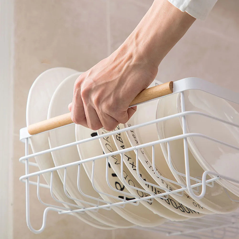 【Lifeideas】White Iron Dish Drainer dish draining rack Kitchen countertop storage rack