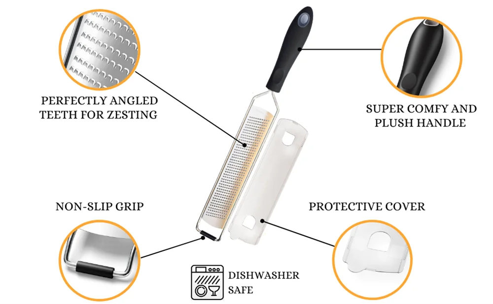 1pc Stainless Steel Wire Grater Plastic Anti Slip Handle Cheese Grater Garlic Fruit Grater Chocolate Lemon Grater Kitchen Gadget