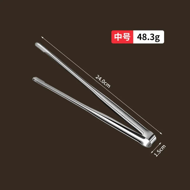 Stainless steel barbecue tongs Japanese bread tongs food tongs steak tongs lengthened barbecue tongs kitchen gadgets