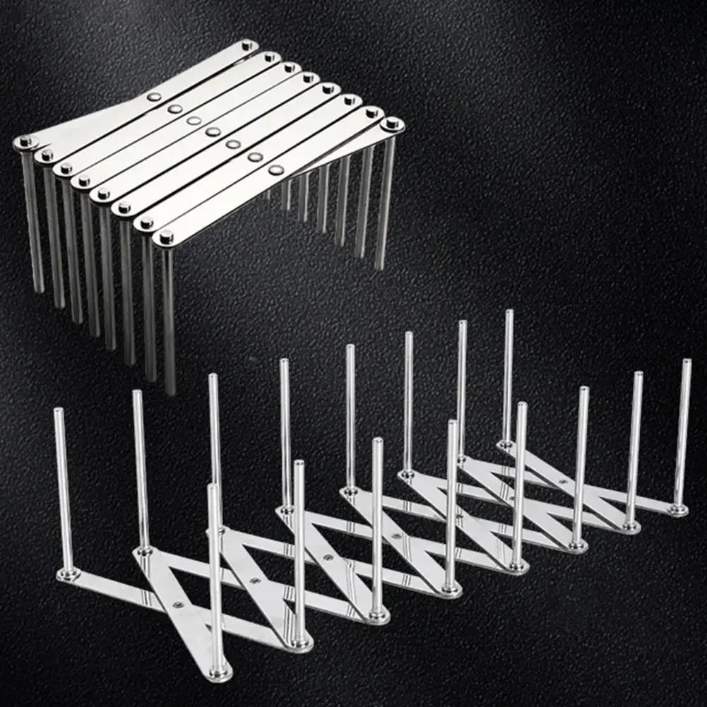 Stainless Steel Pot Lid Holder Retractable Space Saving Multifunctional Dish Plate Bowl Organizer Storage Rack Kitchen Supplies