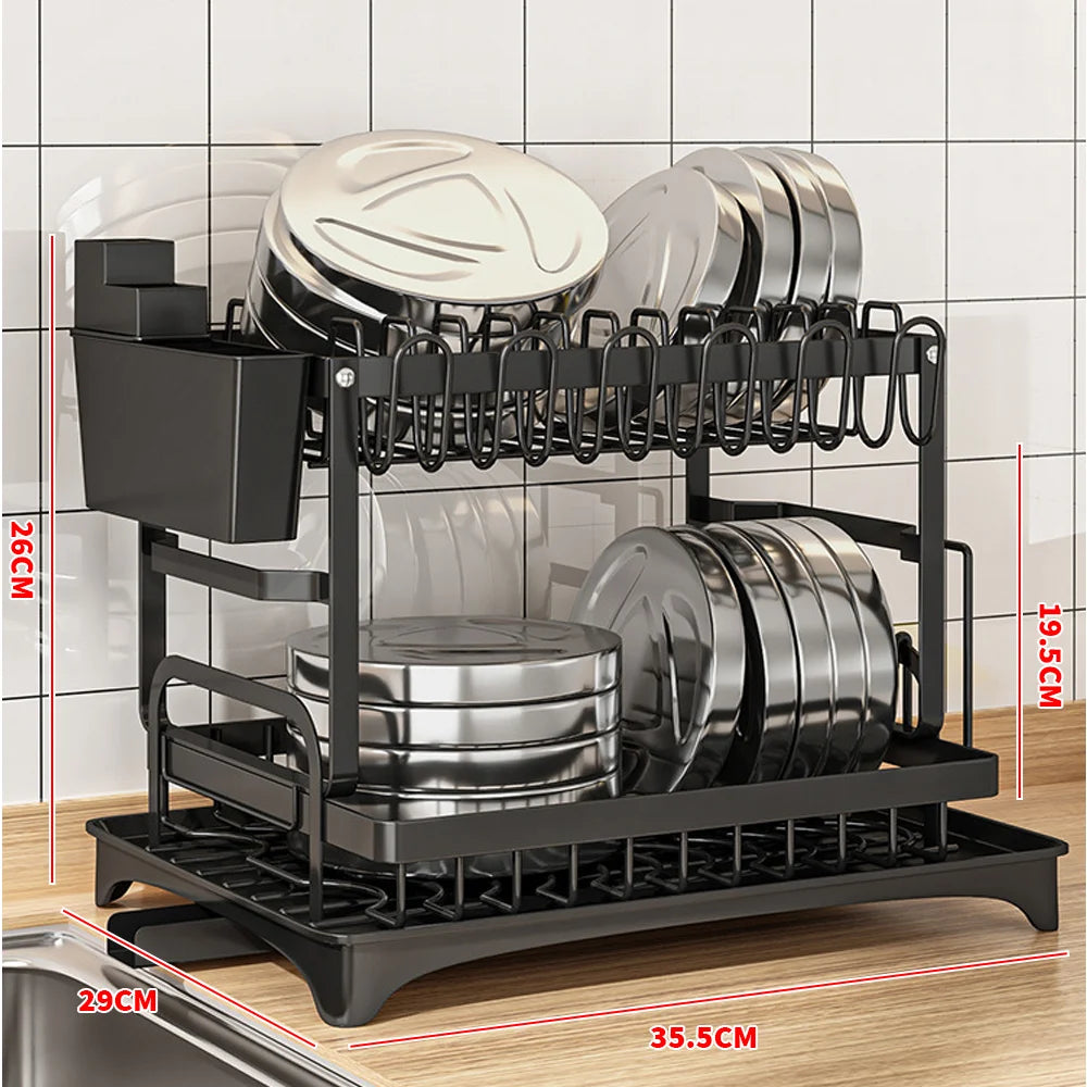 Drainer rack kitchen sink Kitchen Adjustable Plates Organizer Dish Bowl Drainer Storage Rack Cutlery Storage Holder