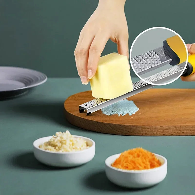 Stainless Steel Cheese Grater and Lemon Zester Gringer Cutter with Non-slip Comfort Handle with Cover