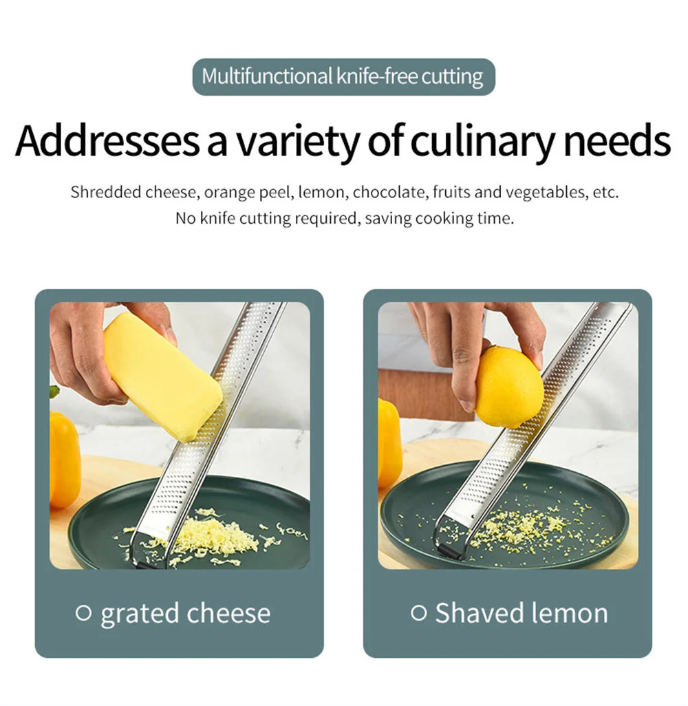 1pc Stainless Steel Wire Grater Plastic Anti Slip Handle Cheese Grater Garlic Fruit Grater Chocolate Lemon Grater Kitchen Gadget