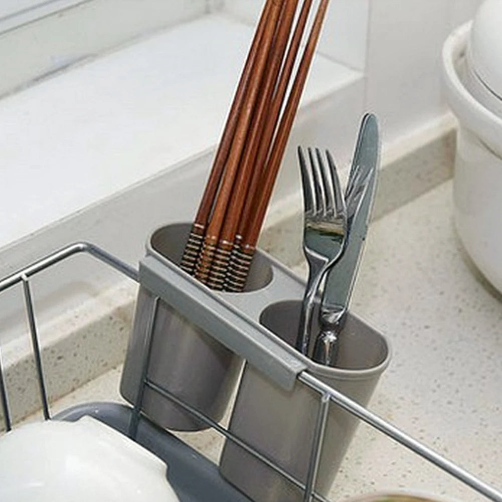 【Lifeideas】Self Draining Dish Dryer with Drainboard Counter Dish Drainer Kitchen Drying Rack for Countertop Kitchen