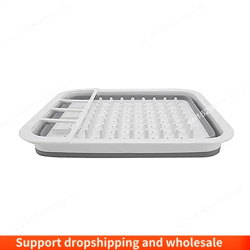 Foldable Dish Rack Kitchen Storage Water Leakage Plastic Tableware Bowl Dinnerware Drain Bowl Tray Home Drying Rack Washable