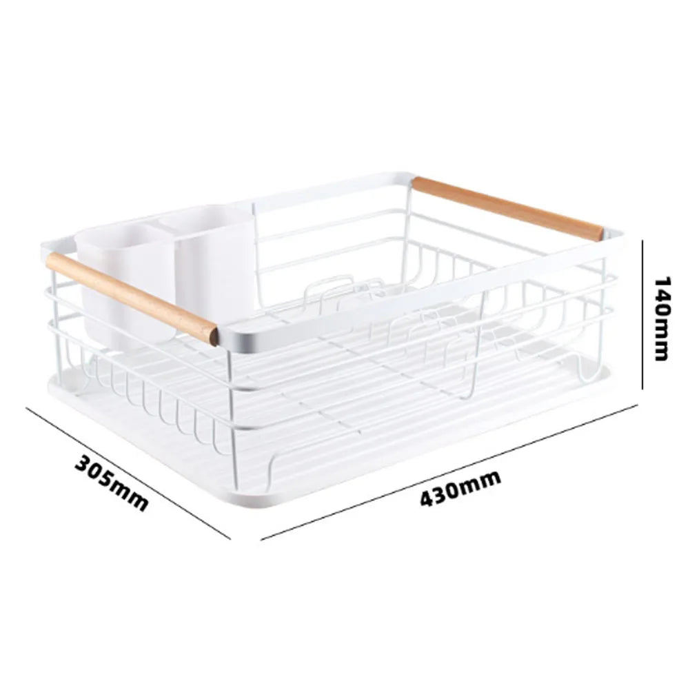 【Lifeideas】White Iron Dish Drainer dish draining rack Kitchen countertop storage rack