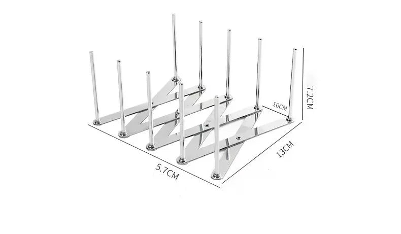 Retractable Storage Rack Space Saving Pot Lid Holder Space-Saving Stainless Steel Plate Dish Rack Heavy Duty For Kitchen Tools
