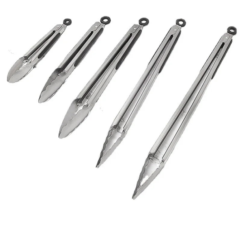 Steel food tongs BBQ grill tools 9 inch 12 inch 14 inch 16 inch factory wholesale stainless steel food tongs
