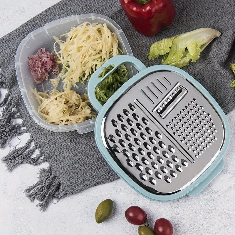 1pc Cheese Grater with Container and Lid & Peeler Set - Vegetable Fruit Multi-Function Kitchen Utensil Kit with Food Storage