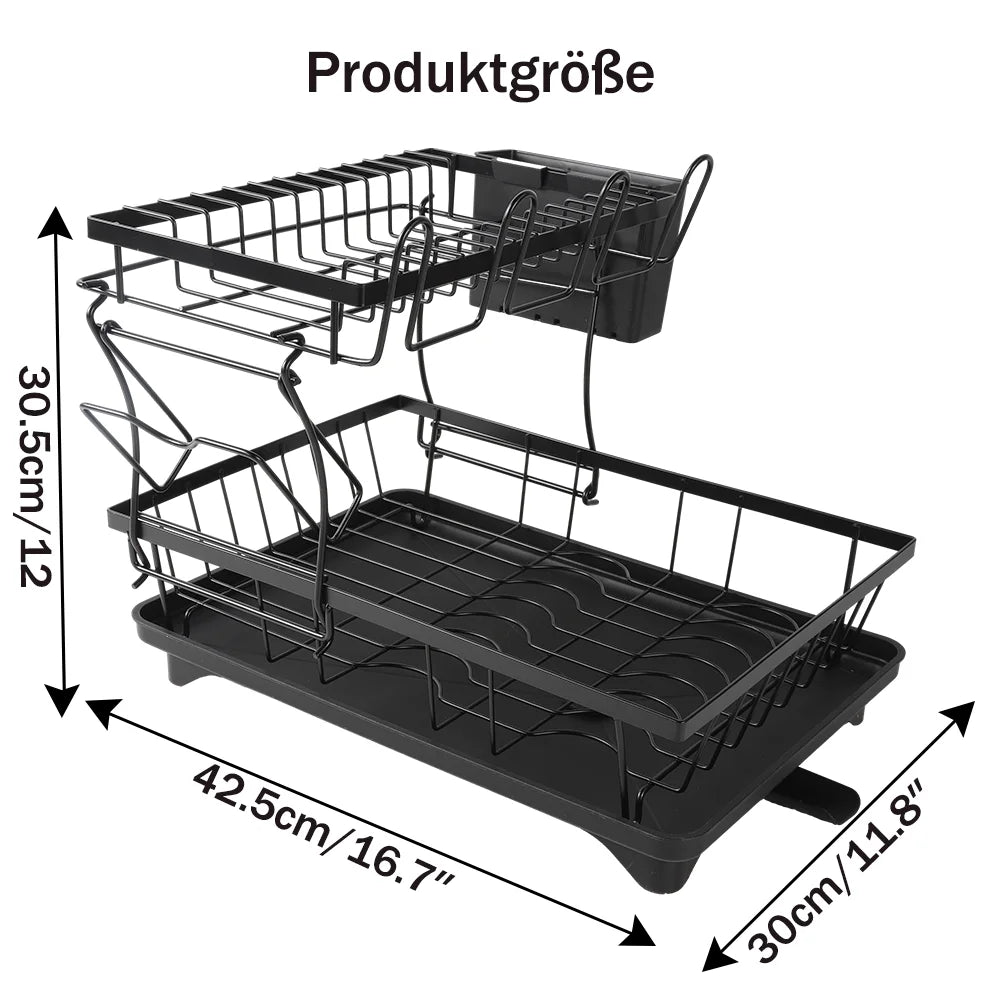 Kitchen Bowl Dish Organizer  Stainless Steel Dish Holder Adjustable Dish Drying Rack & Drainboard Organizer for Kitchen Plates