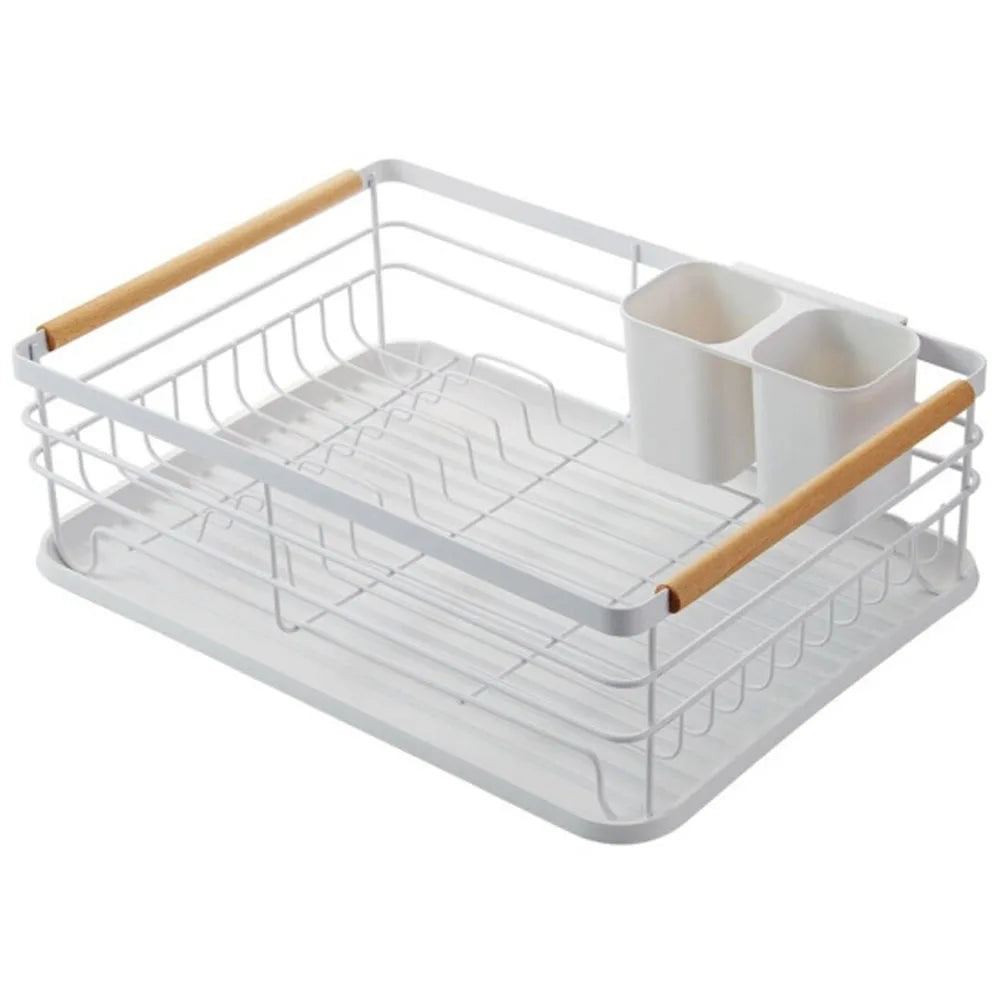 【Lifeideas】White Iron Dish Drainer dish draining rack Kitchen countertop storage rack