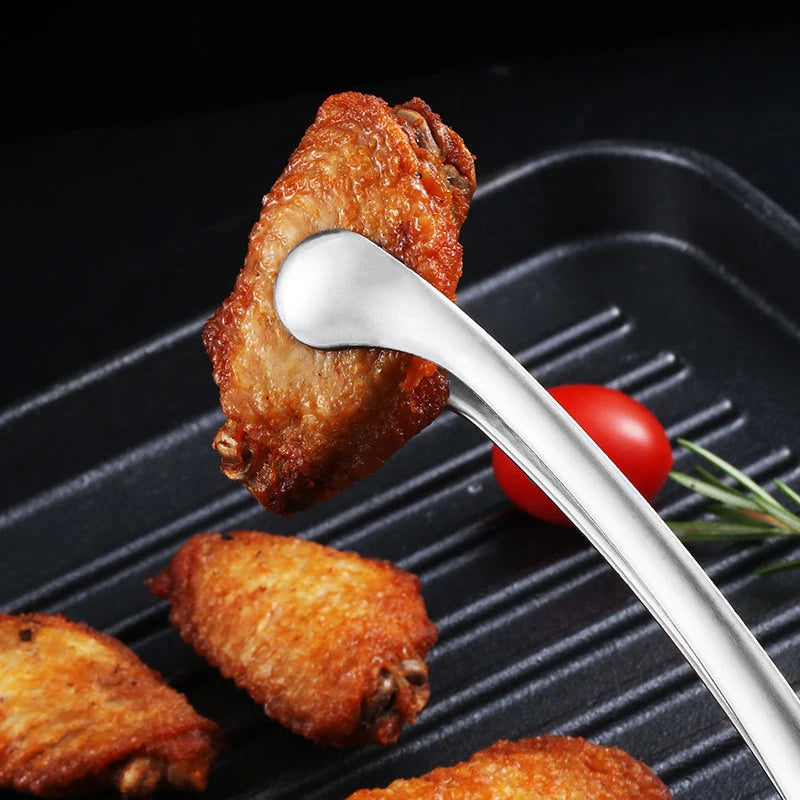 304 Stainless Steel Grill Tongs Korean BBQ Tongs Kitchen Tweezers Long Barbecue Meat Food Tongs Steak Clips Kitchen Accessories