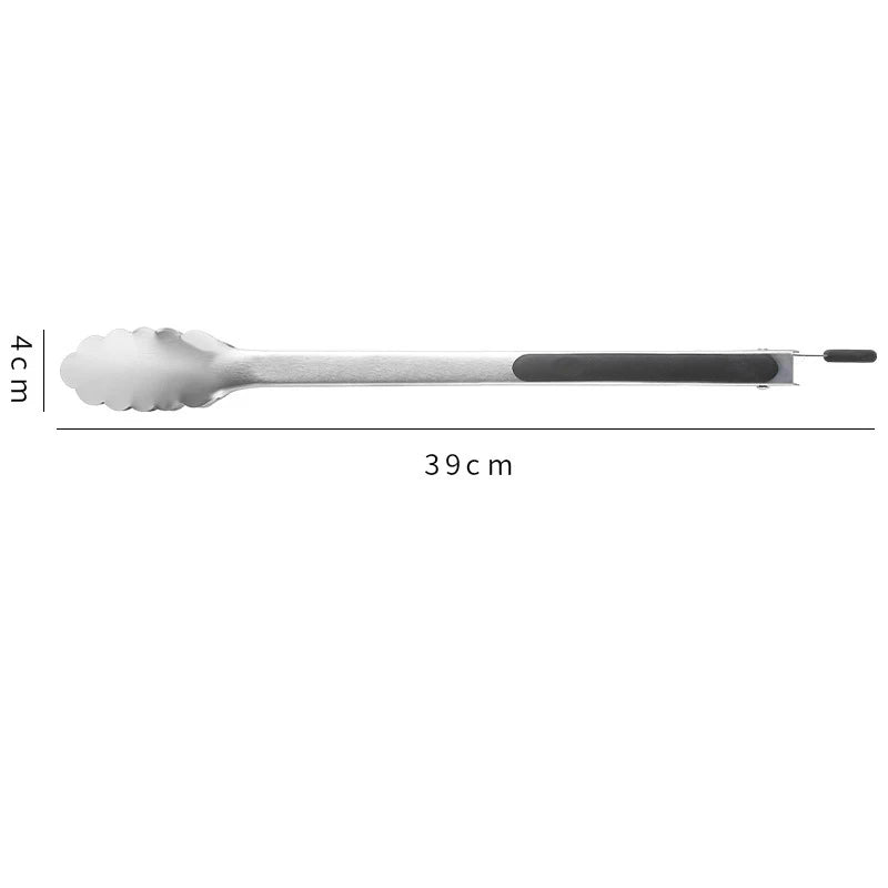 9/12/14/16 Inch Bbq Tongs Non-Slip Handle Stainless Steel Fried Barbecue Clip Salad Bread Clamp Kitchen Tools Meat Food Clip