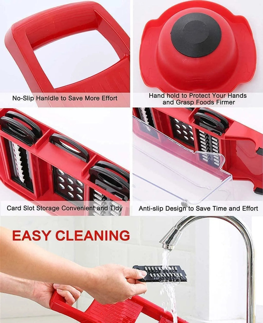 Fruit Vegetable Chopper Slicer Julienne Cutter Peeler Grater 6in1 Mandoline Tool