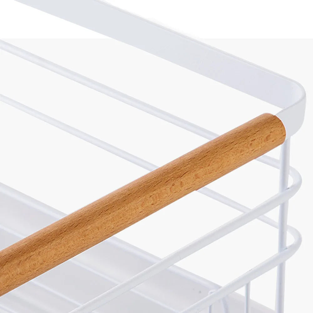 【Lifeideas】White Iron Dish Drainer dish draining rack Kitchen countertop storage rack