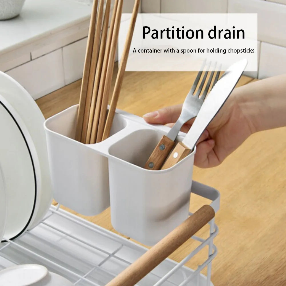 【Lifeideas】White Iron Dish Drainer dish draining rack Kitchen countertop storage rack