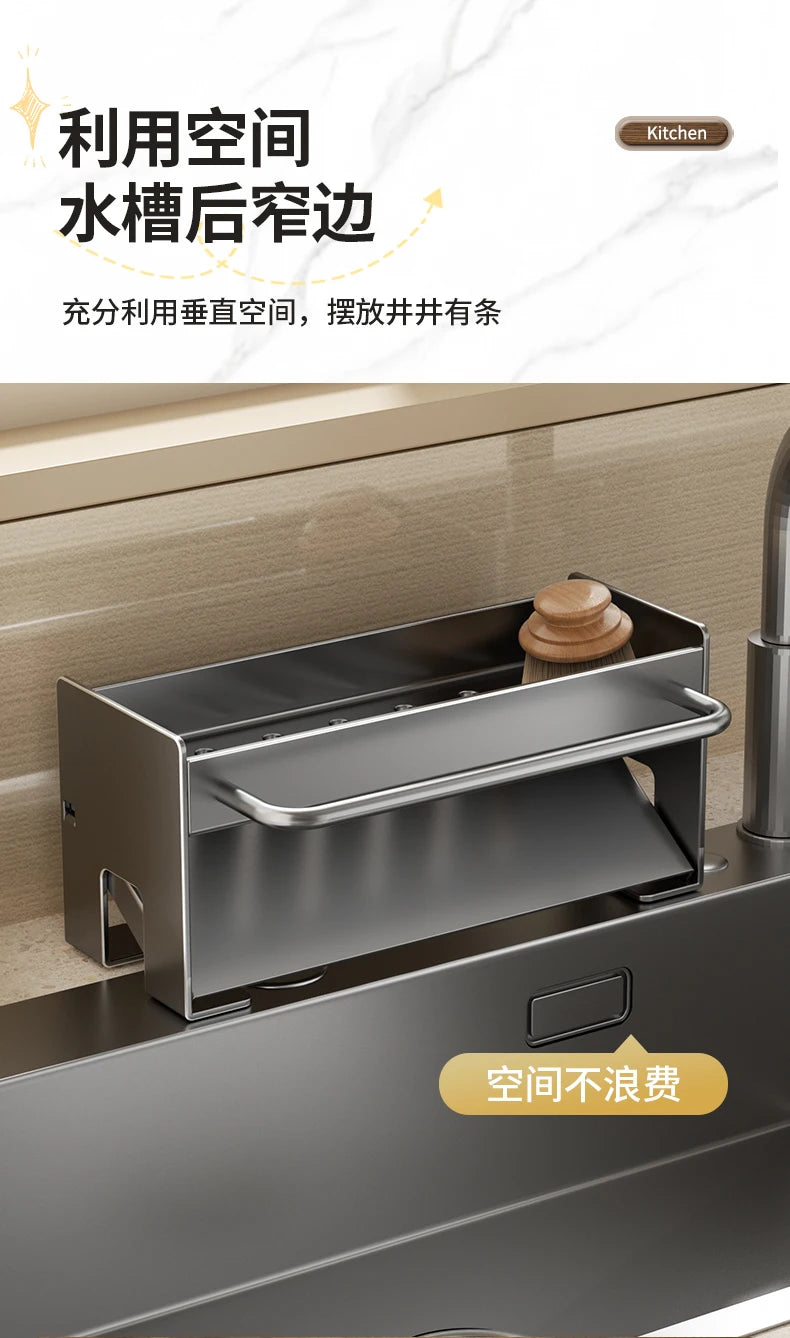 Kitchen Sink Stand Sponge Holder Dish Drainer Organizers Storage Accessories Shelf Storage Organizer Dish Drying Rack Gadgets
