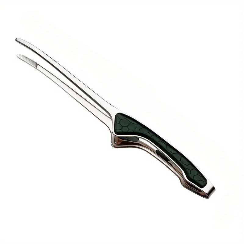 1pc Stainless Steel Barbecue Tongs, Anti-scald and Anti-slip, Bright Korean Food Tongs, Steak Tongs, Buffet Restaurant Tongs