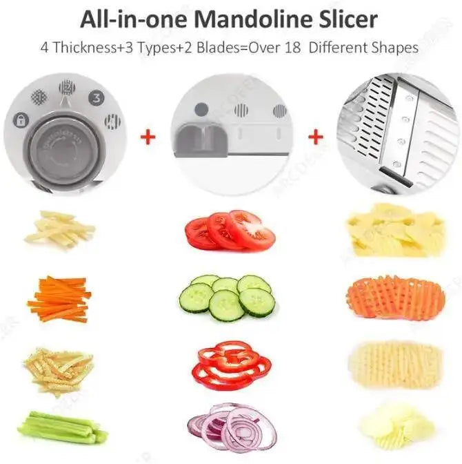 Manual Slicer 18 Type Adjustable Mandoline Cutter Multifunctional Vegetable Grater Stainless Steel Julienner Gadget Kitchen Tool