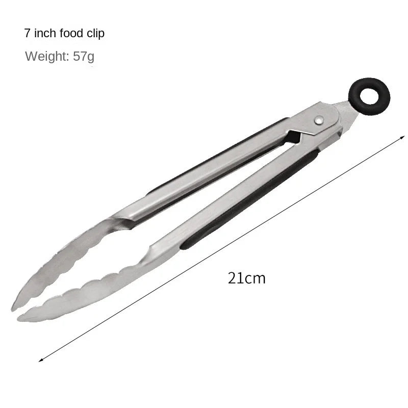 Steel food tongs BBQ grill tools 9 inch 12 inch 14 inch 16 inch factory wholesale stainless steel food tongs