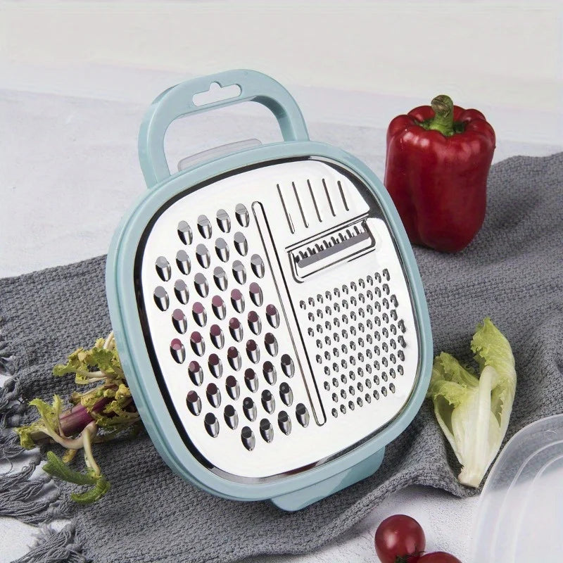 1pc Cheese Grater with Container and Lid & Peeler Set - Vegetable Fruit Multi-Function Kitchen Utensil Kit with Food Storage