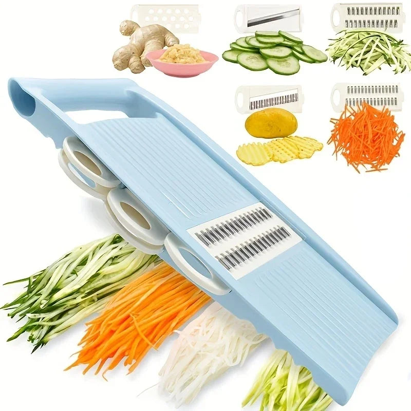 5 in1 Vegetable Fruit Slicer Multifunctional Manual Food Grater Cutter Potato Chopper Kitchen Veggie Dicer Gadgets W/ hand guard