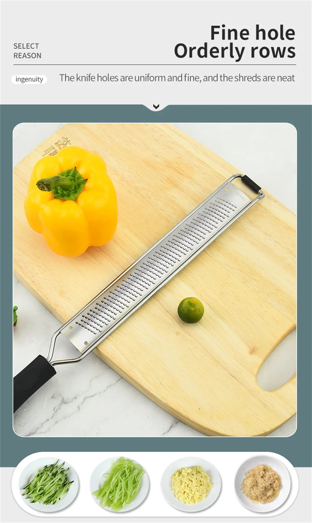 1pc Stainless Steel Wire Grater Plastic Anti Slip Handle Cheese Grater Garlic Fruit Grater Chocolate Lemon Grater Kitchen Gadget