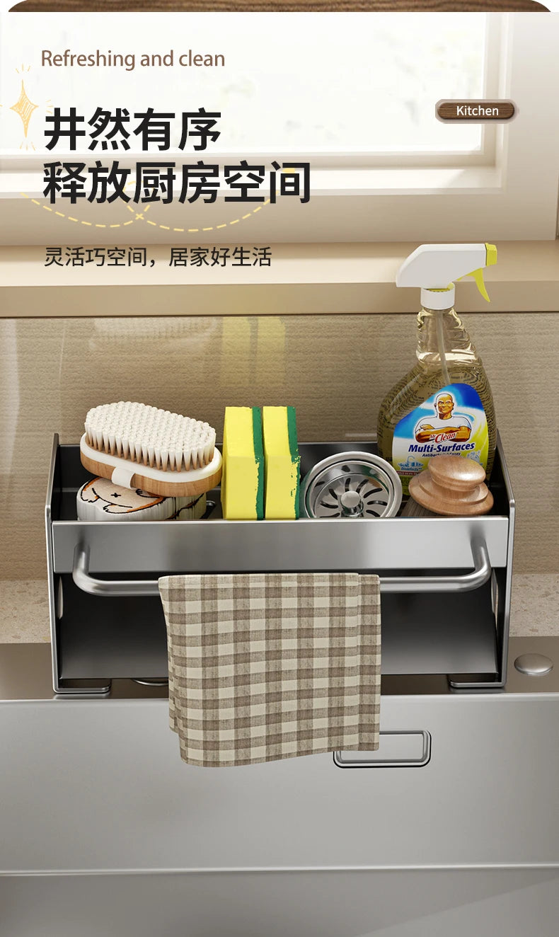 Kitchen Sink Stand Sponge Holder Dish Drainer Organizers Storage Accessories Shelf Storage Organizer Dish Drying Rack Gadgets