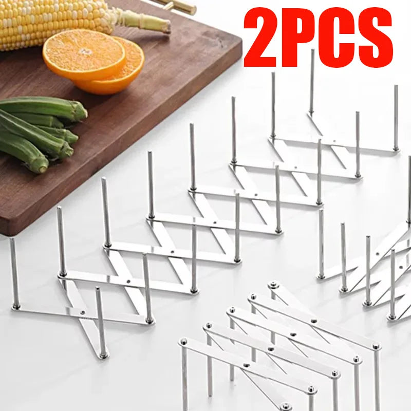 Retractable Storage Rack Space Saving Pot Lid Holder Space-Saving Stainless Steel Plate Dish Rack Heavy Duty For Kitchen Tools