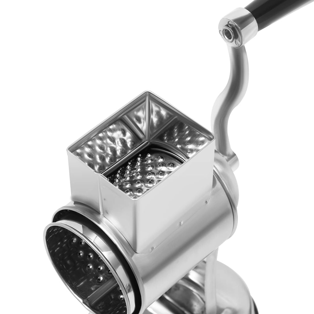 430 Stainless Steel Rotary Grater Manual Veggie Chopper 5 Sharp Blades Suction Cup Base Cutting for Variety Fruits Vegetables