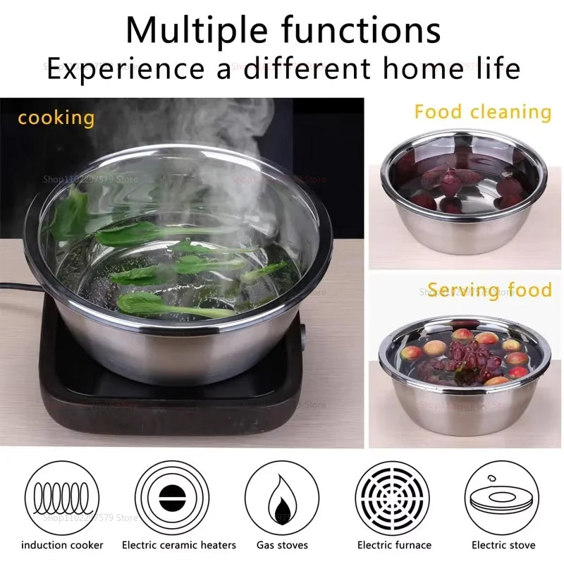 3-in-1 Vegetable Slicer Cutter Grater Drain Basket Stainless Steel Salad Maker Bowl Kitchen Gadgets Fruits Vegetables Cooking