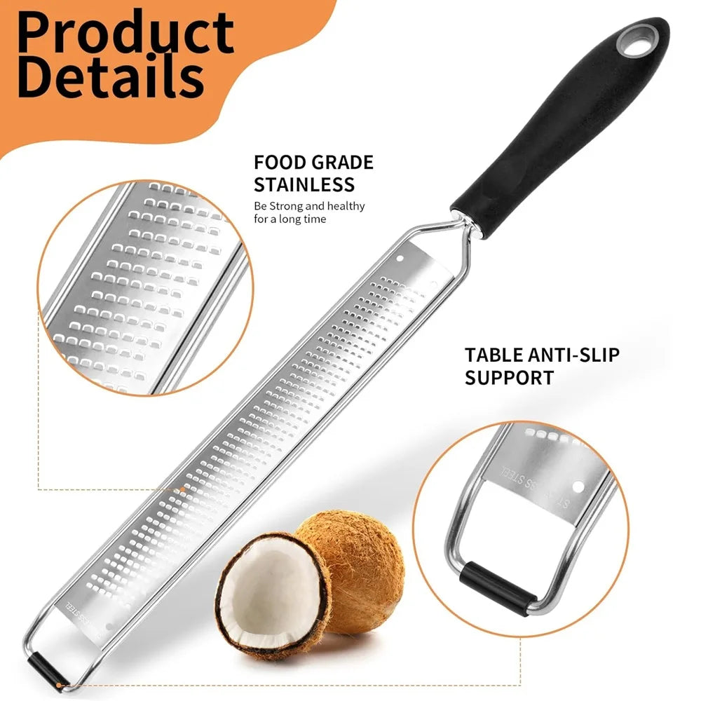 1pc Stainless Steel Wire Grater Plastic Anti Slip Handle Cheese Grater Garlic Fruit Grater Chocolate Lemon Grater Kitchen Gadget