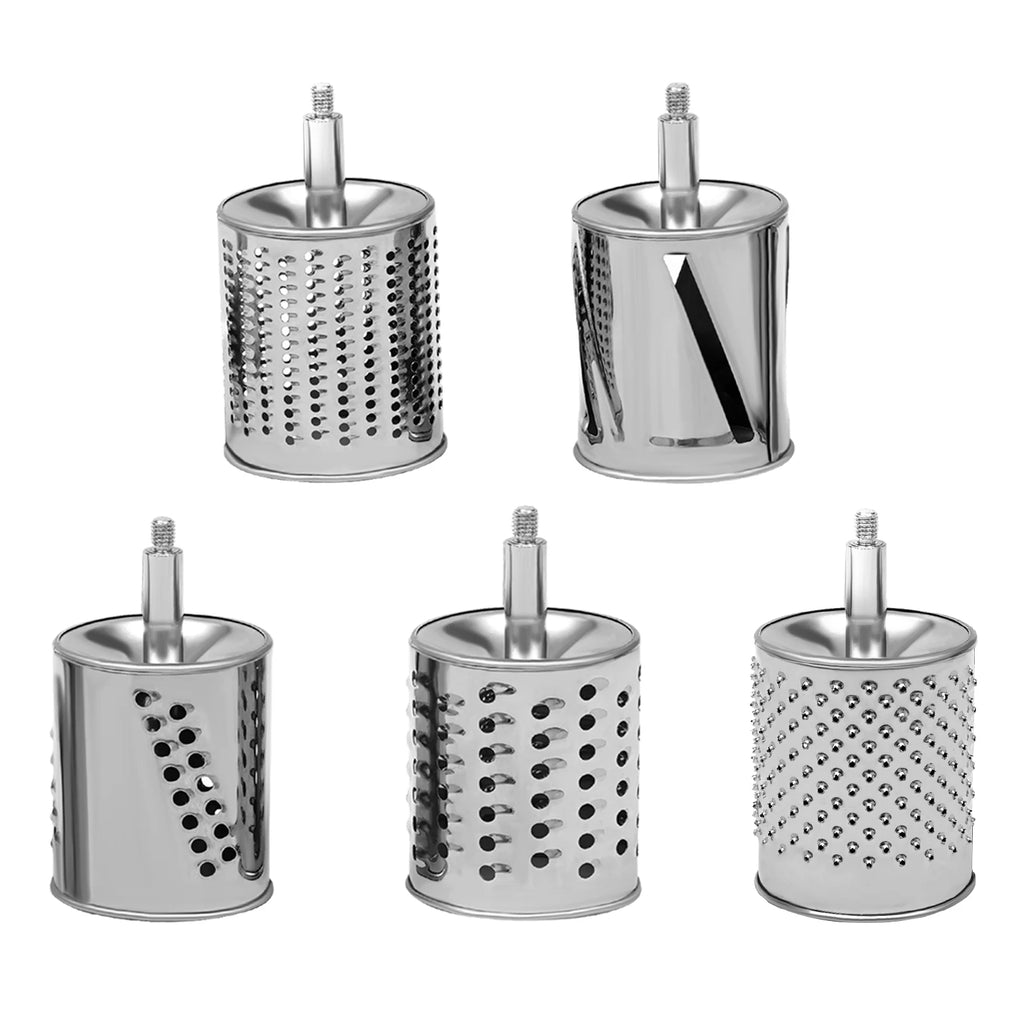 Rotary Grater W/5 Blades Stainless Steel Manual Grinder Vegetable Slicer Peanut Nuts Grinder Cheese Vegetable Shredder