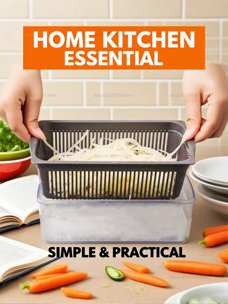 Multifunction 14/16 in1 Vegetable Slicer Cutter Shredder Slicer With Basket Fruit Potato Chopper Carrot Grater Kitchen Accessory