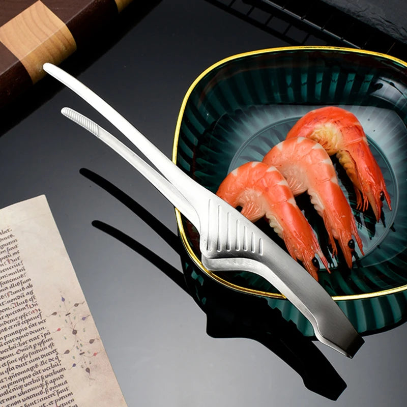 304 Stainless Steel Grill Tongs Korean BBQ Tongs Kitchen Tweezers Long Barbecue Meat Food Tongs Steak Clips Kitchen Accessories