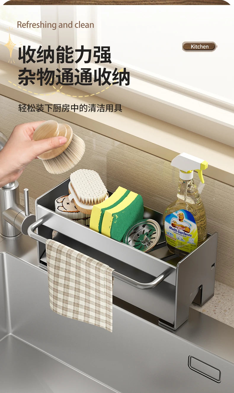 Kitchen Sink Stand Sponge Holder Dish Drainer Organizers Storage Accessories Shelf Storage Organizer Dish Drying Rack Gadgets
