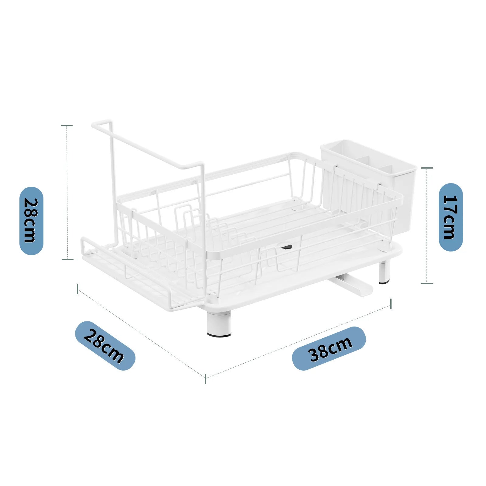 dish draining rack,Cutlery rack with drain tray and drip line,cup holder,cutlery holder,Kitchen countertop storage rack