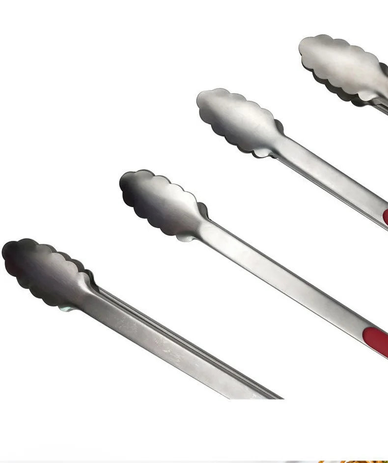 Steel food tongs BBQ grill tools 9 inch 12 inch 14 inch 16 inch factory wholesale stainless steel food tongs